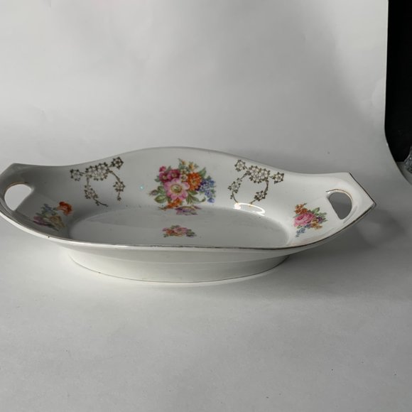 ROYAL BAVARIA MADE IN GERMANY LARGE TWO HANDLE PORCELAIN BOWL  DISH 12" BY 8" - Picture 7 of 11